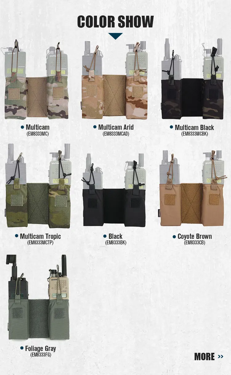 Bolsa con sistema MOLLE detalle