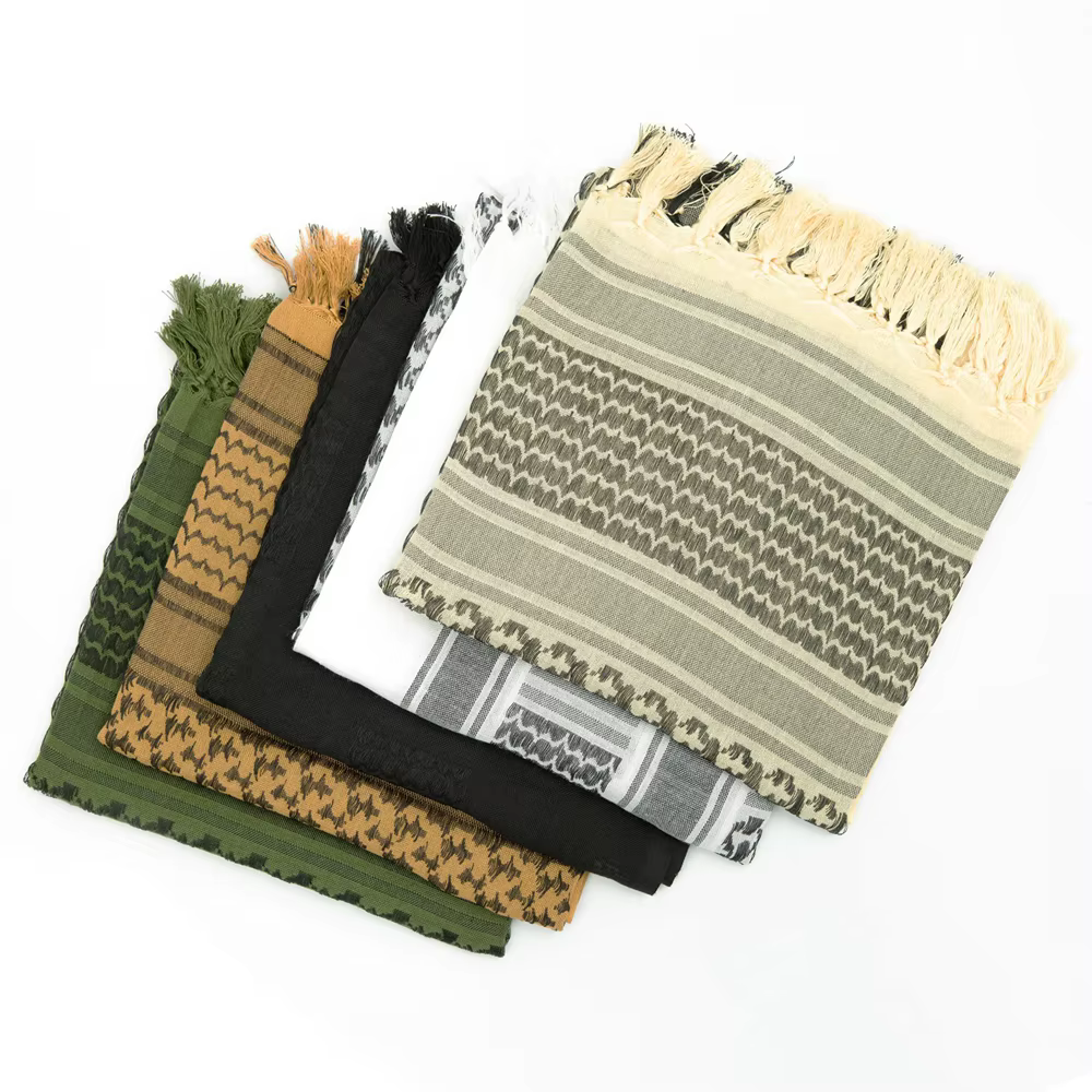 Shemagh táctico desierto algodón con flecos para caza y camping - imagen 5
