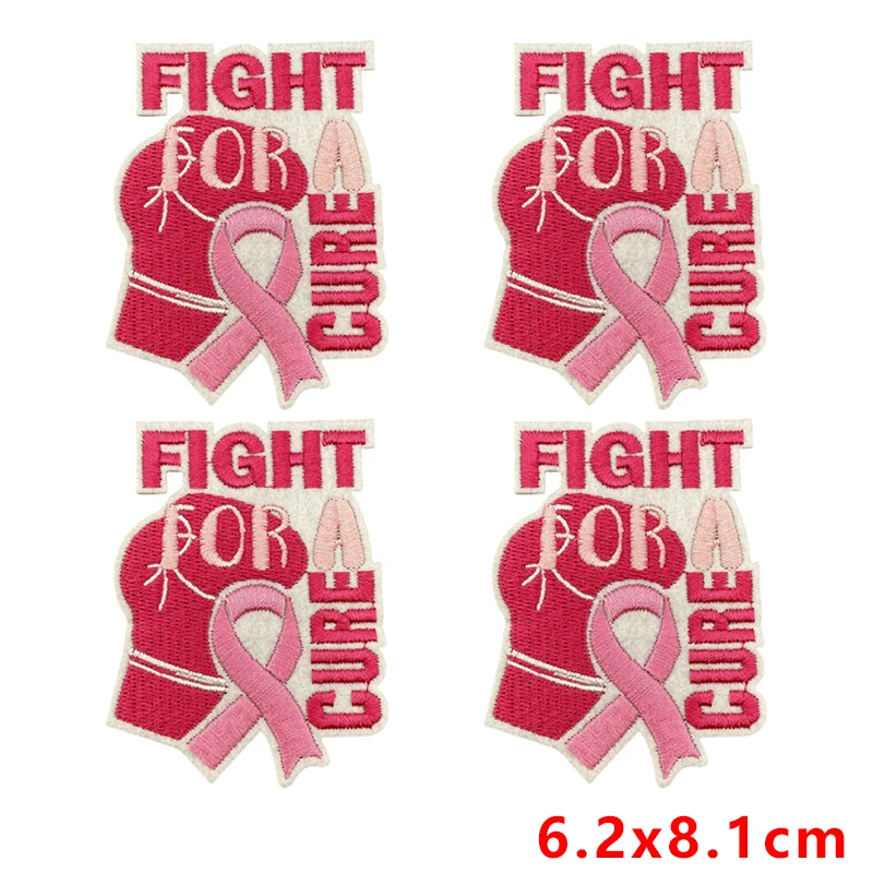 Parche termoadhesivo cinta rosa cáncer de mama – Fe sobre miedo - imagen 5