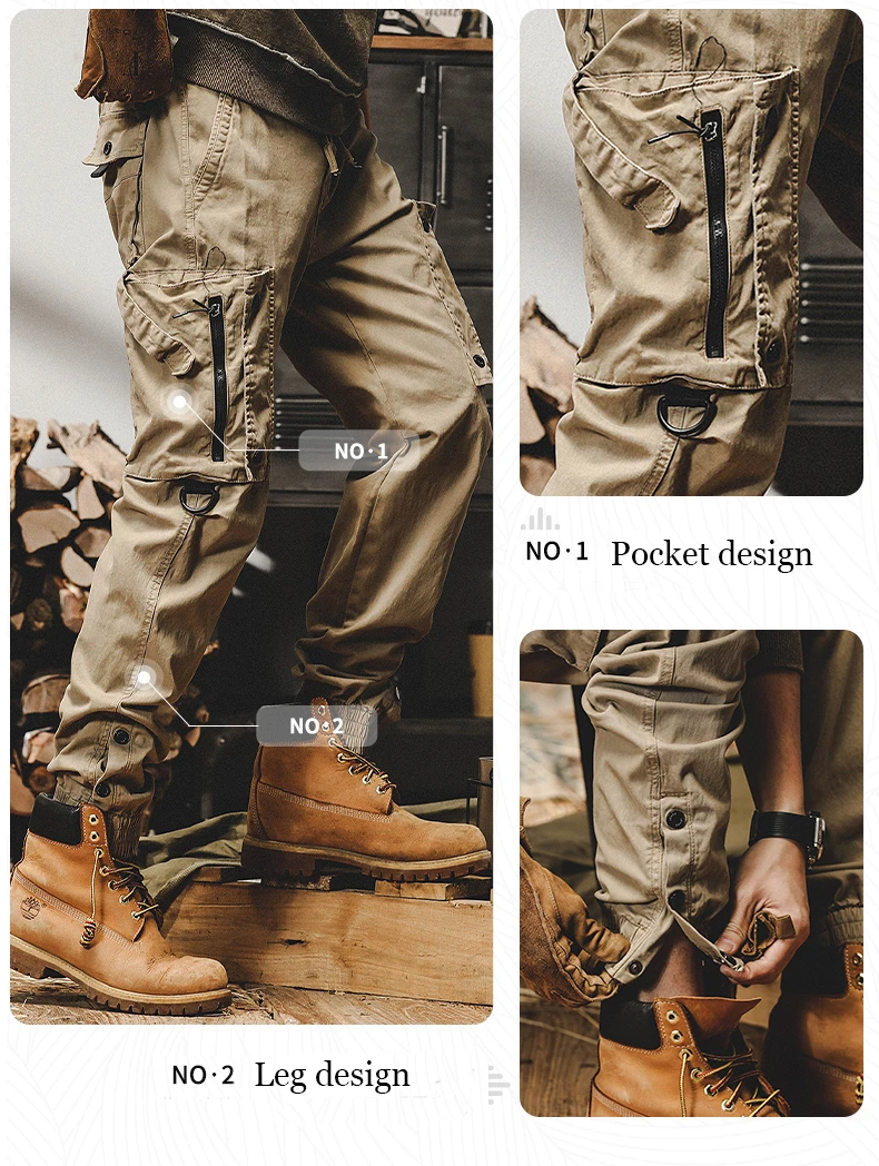 Pantalones cargo vista lateral