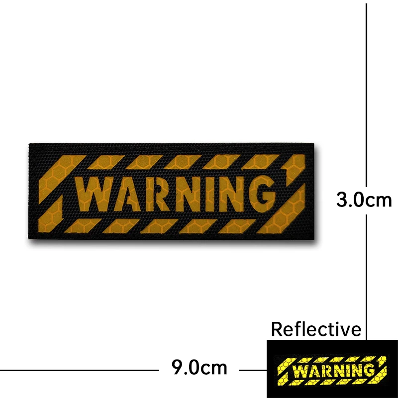 Parche reflectante táctico advertencia noche – Gancho y bucle - imagen 3