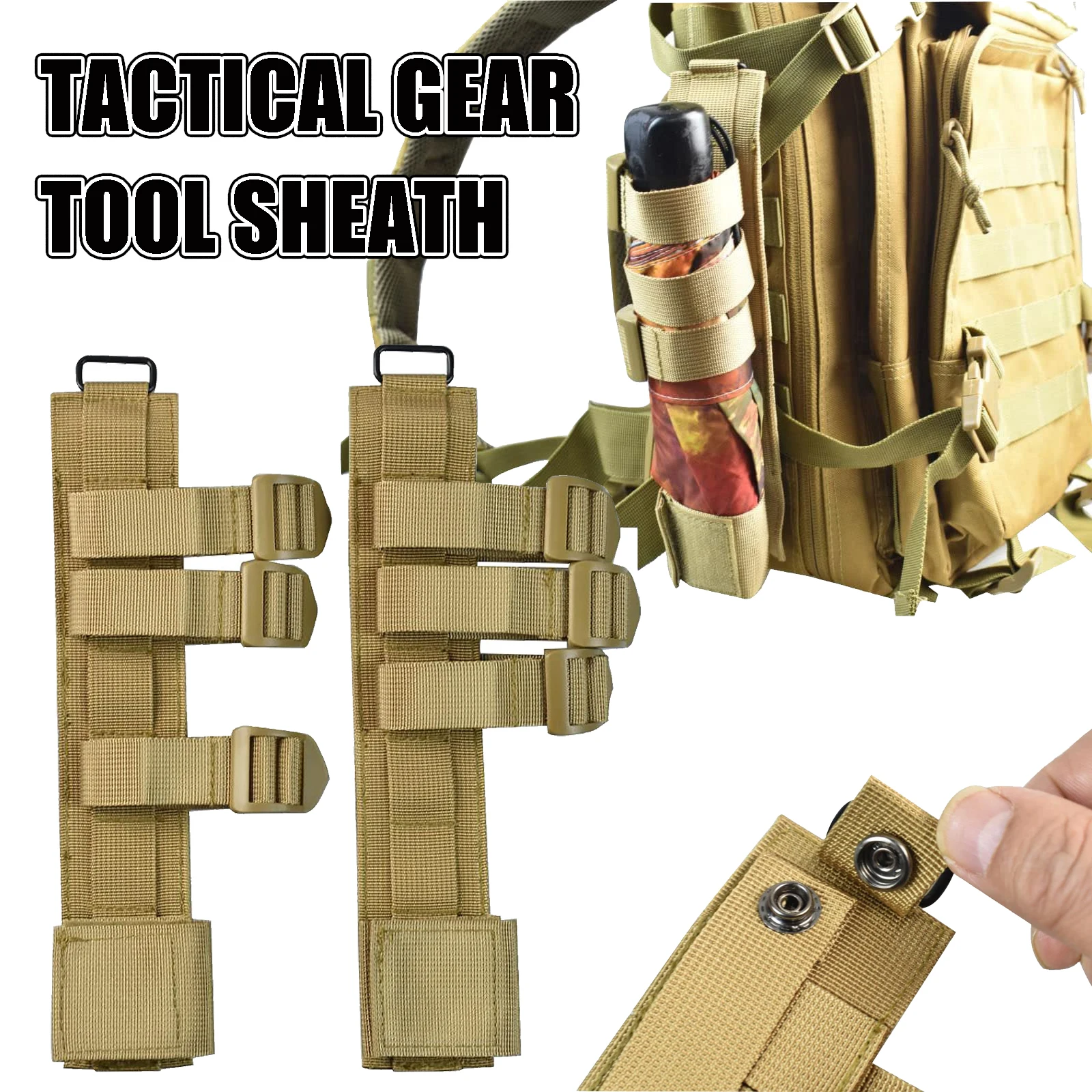 Funda táctica MOLLE para herramientas, cuchillo y linterna - imagen 4