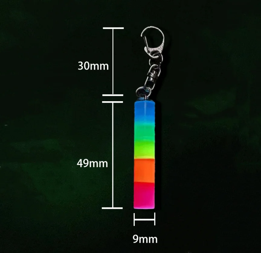 Llavero lumínico EDC en resina colorido - tubo no tritio, colgante - imagen 4