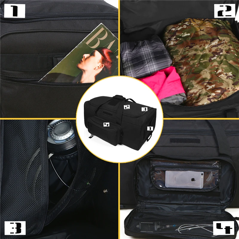 Bolsa táctica lona gran capacidad Camping Senderismo resistente - imagen 4