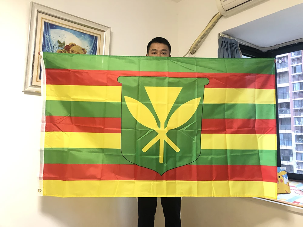 Bandera hawaiana Kanaka Maoli de poliéster para pared - imagen 2