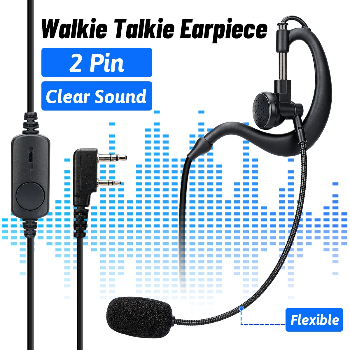 Auricular táctico ABBREE PTT para radiotransmisor de alta claridad