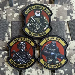 Parche táctico moral infantería anciano peligroso gancho y bucle