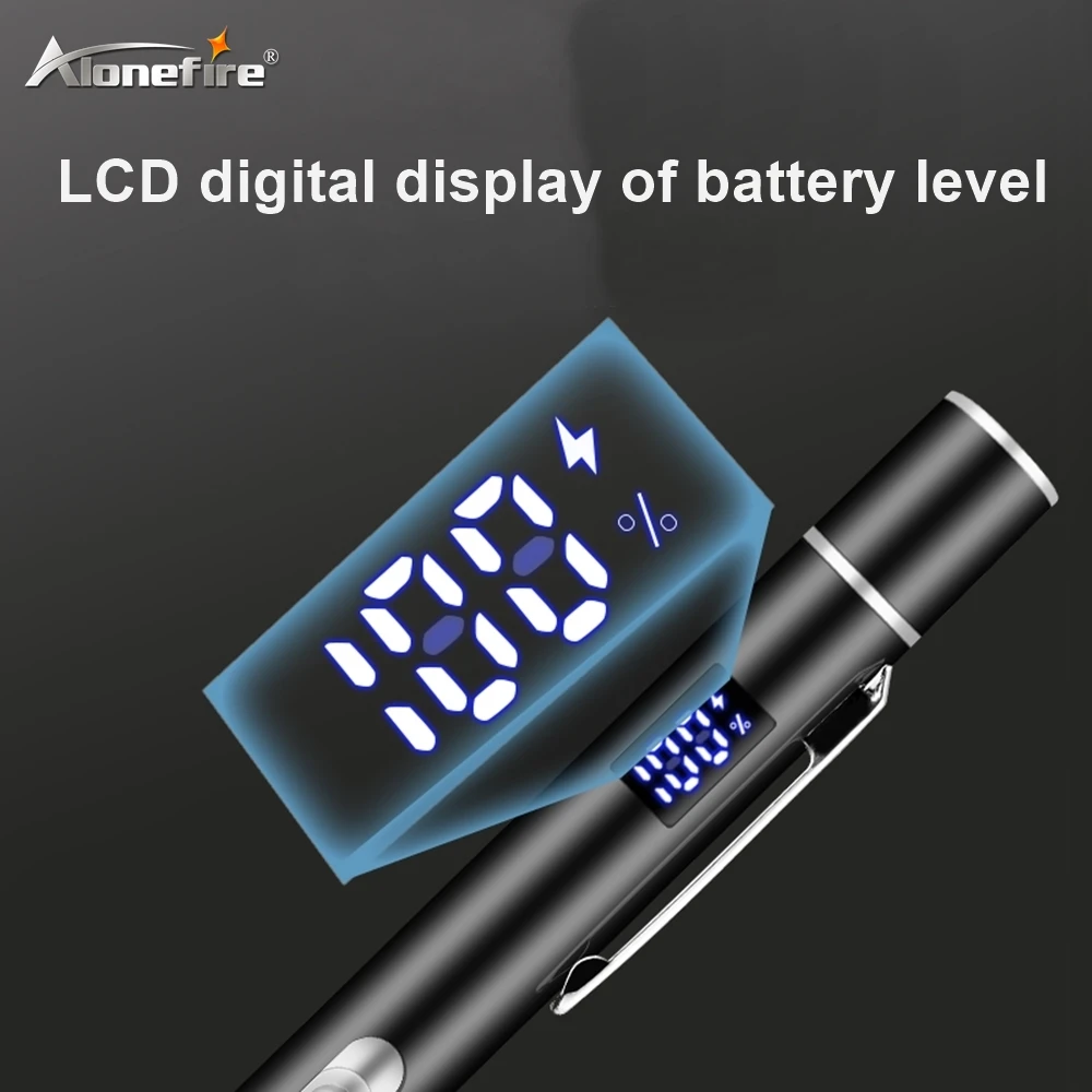 Linterna táctica LED recargable USB con bolígrafo, emergencia - imagen 4