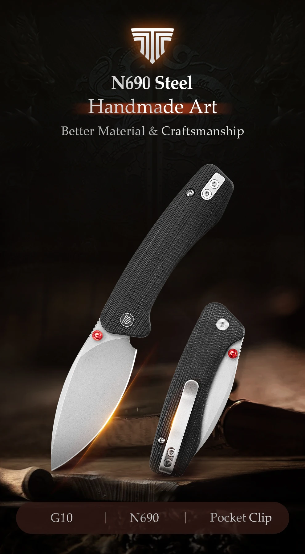 Cuchillo plegable Koala-BG con acabado robusto