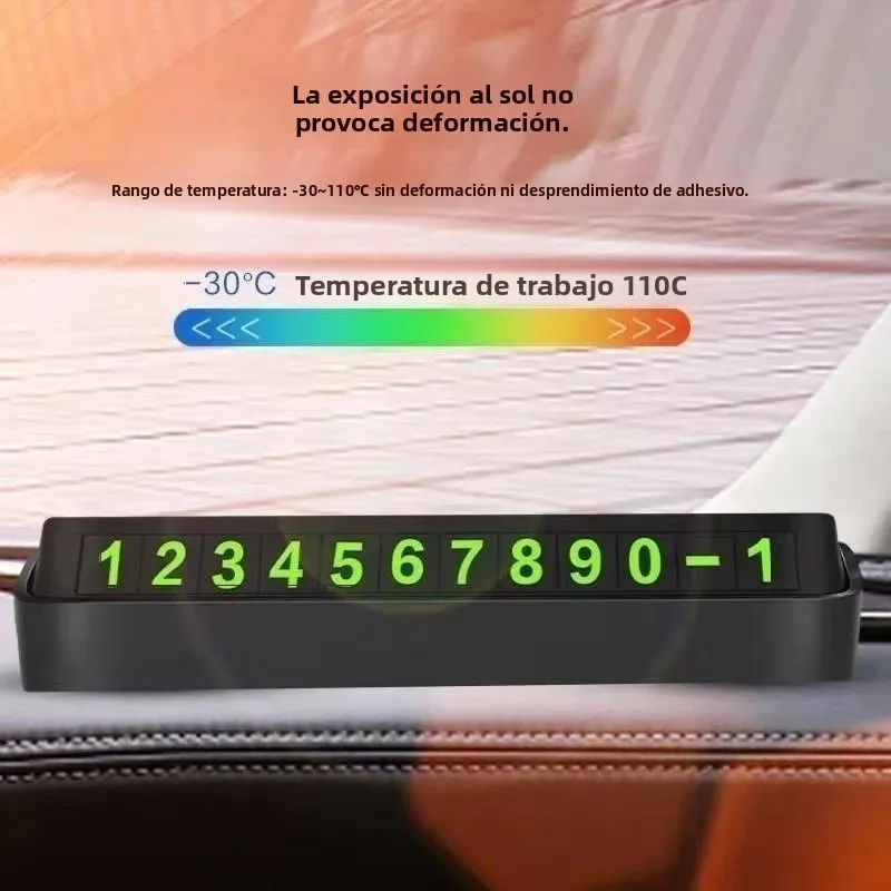 Placa matrícula luminosa temporal para estacionamiento de vehículos