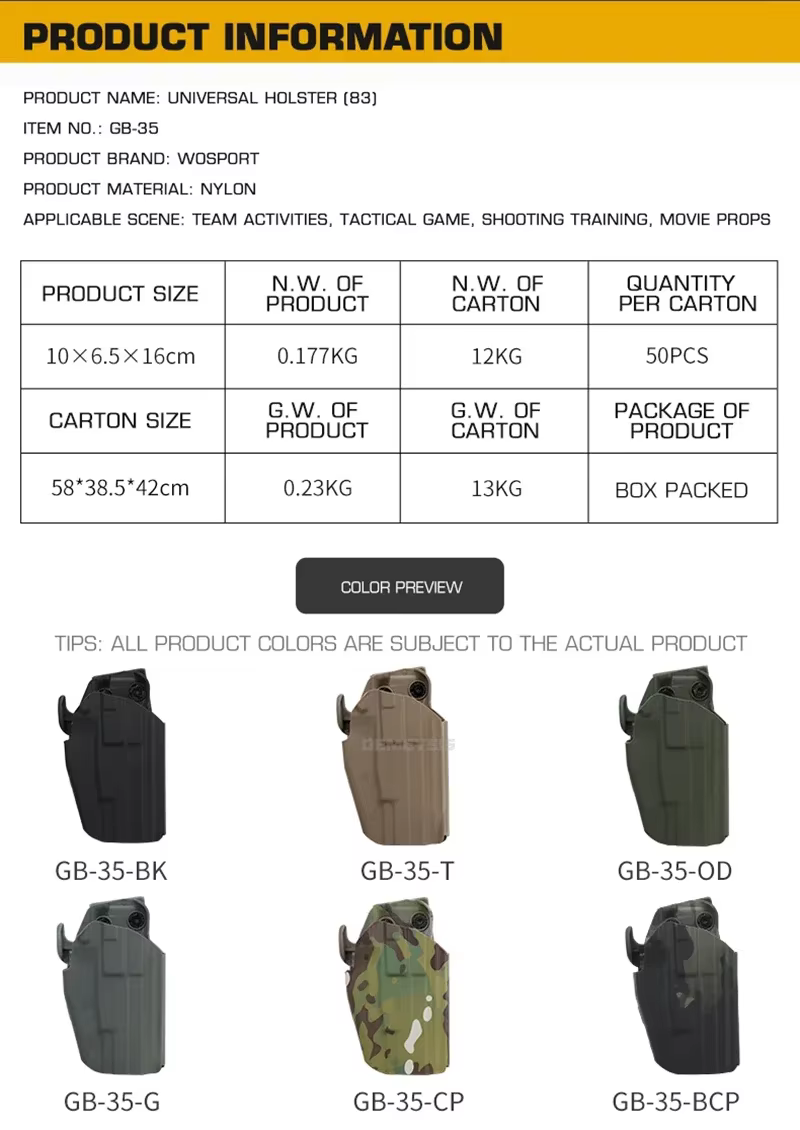 Funda tactica Glock cinturon de liberacion rapida para pistola