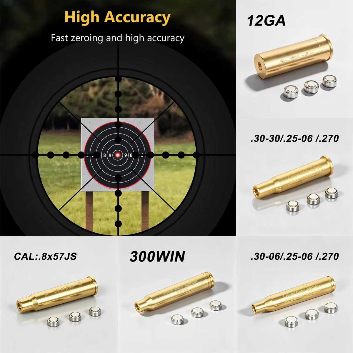 Boresight láser multicalibre para 12GA, 20GA, 5,45x39, 7,62x39, 9x19mm - imagen 4