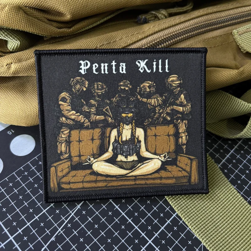 Penta Kill parche táctico con velcro gancho y bucle para mochila - imagen 4