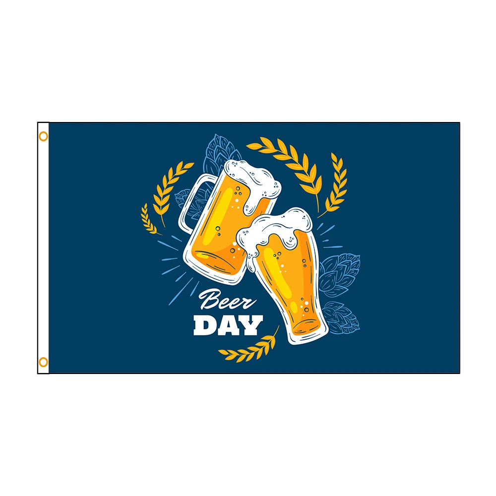 Bandera del día de la cerveza 90x150 cm dibujada a mano