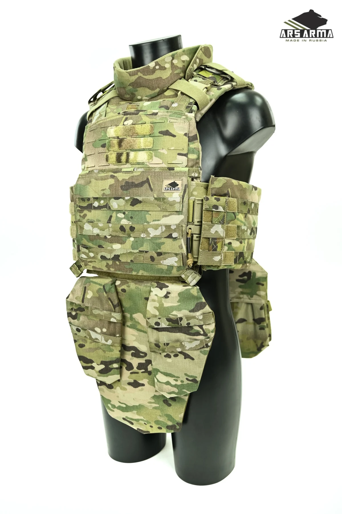 Chaleco táctico MOLLE camuflaje ruso con protector de ingle