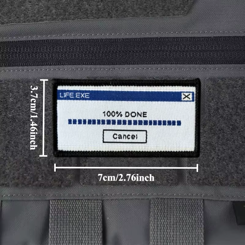 LIFE.EXE Parche táctico de tela con gancho y bucle para ropa y mochila