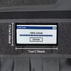 LIFE.EXE Parche táctico de tela con gancho y bucle para ropa y mochila