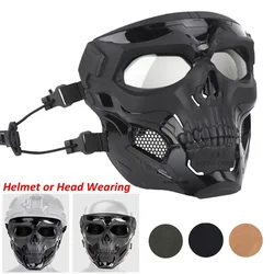 Máscara táctica airsoft calavera esqueleto cara completa con lente