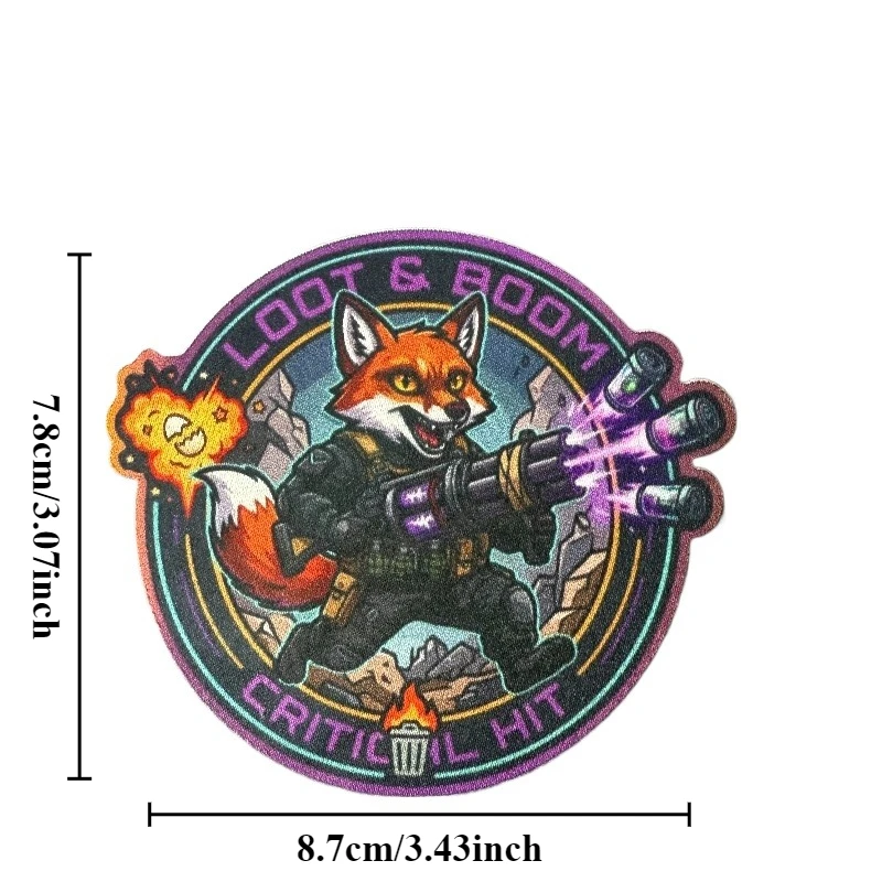 Parche táctico Critical Hit Fox con velcro para mochila y chaleco - imagen 2