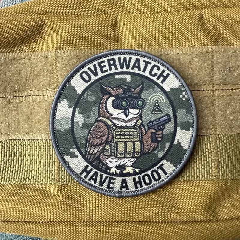 Parche táctico búho con velcro – distintivo militar para mochila