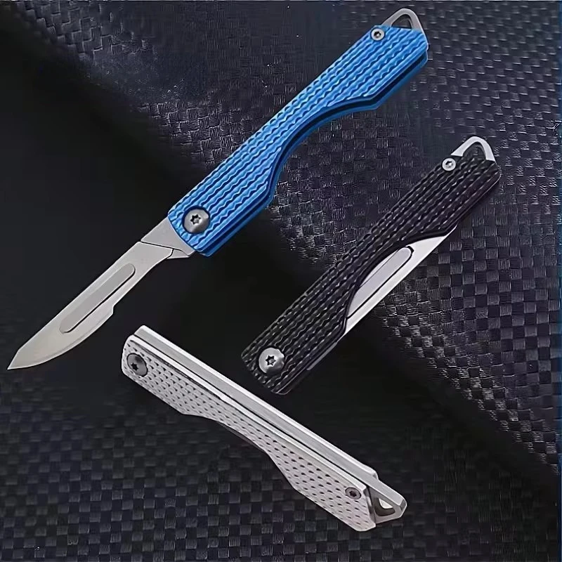 Llavero táctico EDC plegable con cuchillo de hoja corta - imagen 2