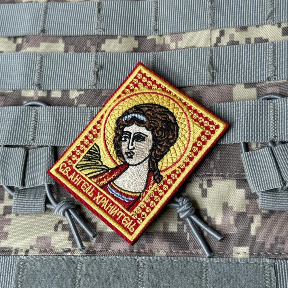 St. Parche táctico militar bordado ángel guardián con gancho-bucle - imagen 3