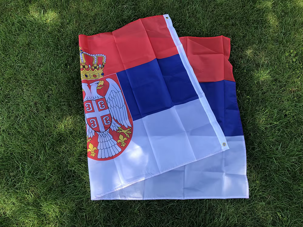 Bandera de Serbia Sky poliéster premium - imagen 2
