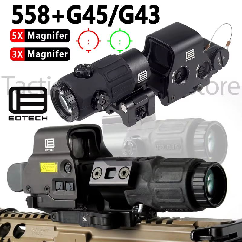 Mira holográfica EOTECH con magnificador 5X plegable – Airsoft - imagen 3