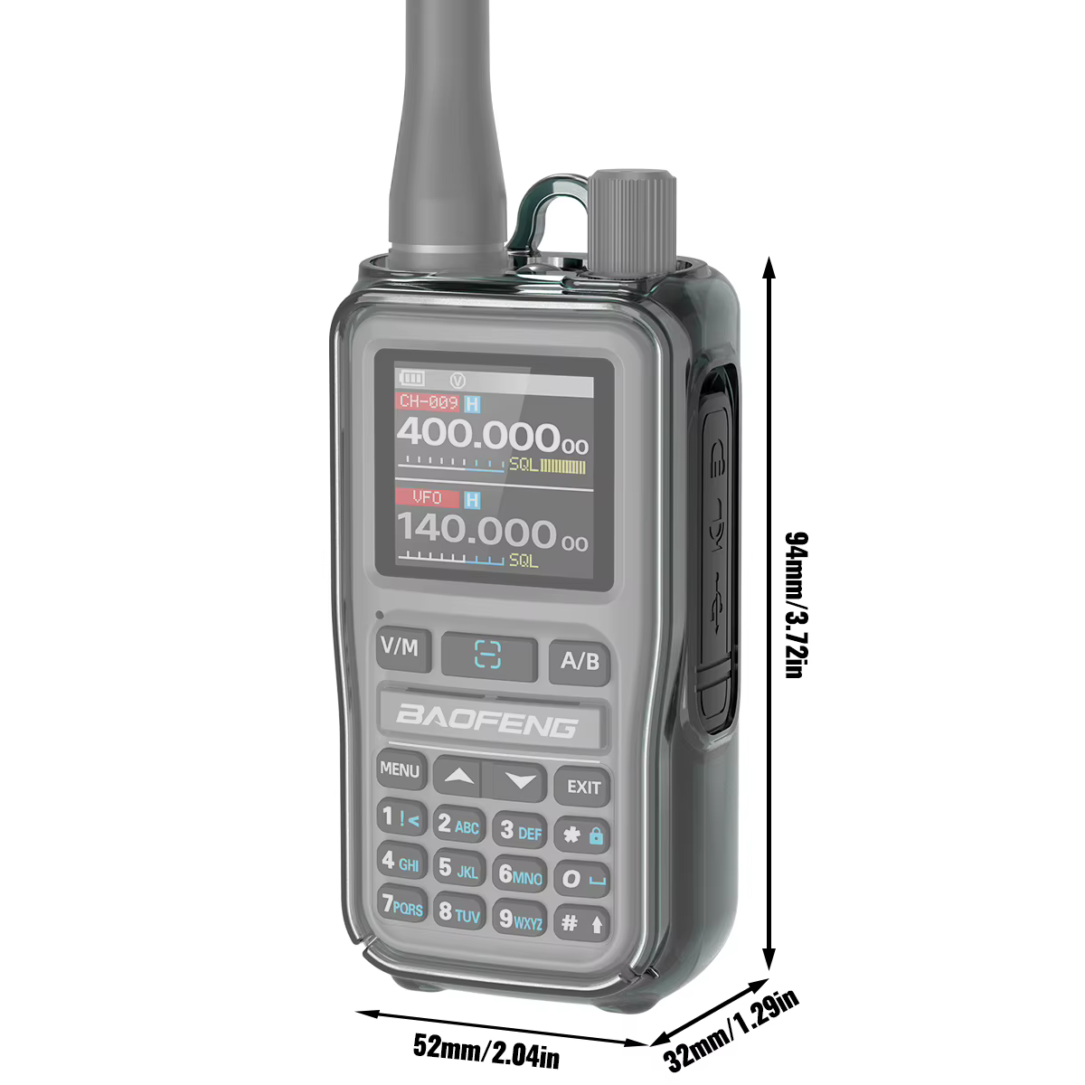 Cubierta protectora TPU transparente ABBREE para emisora Baofeng UV-5R - imagen 3