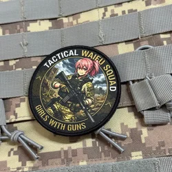 Parches tácticos gancho y bucle estilo anime con armas para ropa