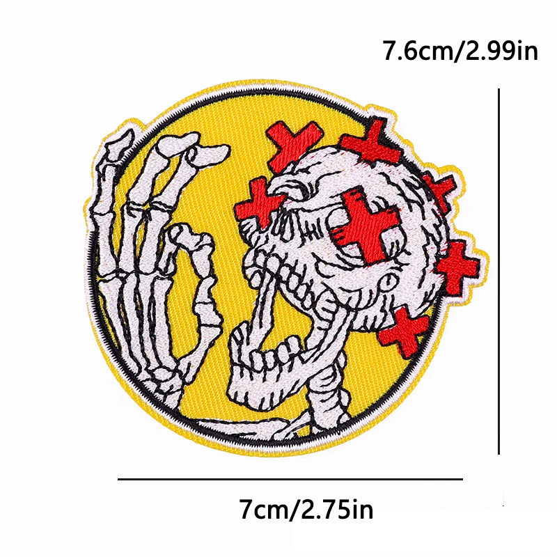 Parches termoadhesivos calaveras punk rock góticos para ropa - imagen 5