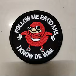 Parche MOLLE Ugandan Knuckles Follow Me negro