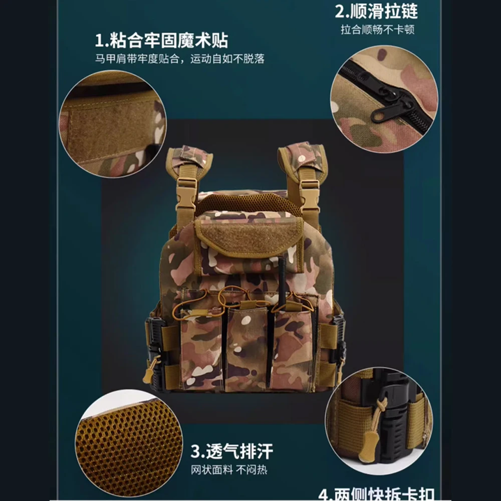 Chaleco táctico infantil camuflaje de combate protector - imagen 3