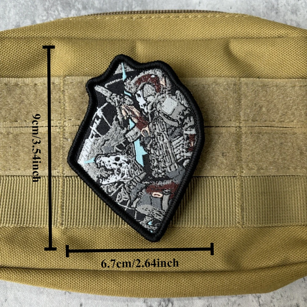 Parche táctico MOLLE calavera tejida para mochila y equipamiento militar - imagen 2
