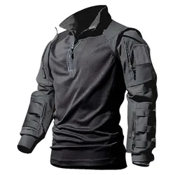Camisa táctica de manga larga hombre multi bolsillos resistente