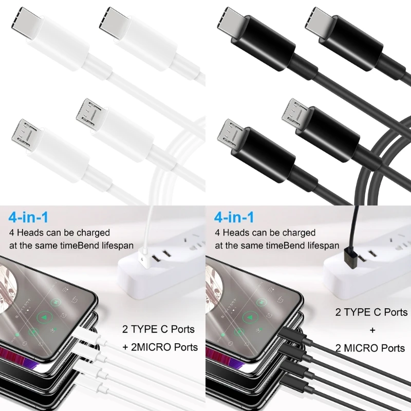 Detalle de los conectores tipo‑C y micro‑USB