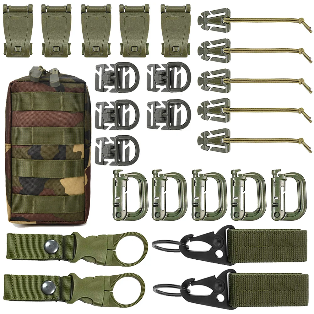Clips y correas MOLLE universales para chaleco y mochila táctica