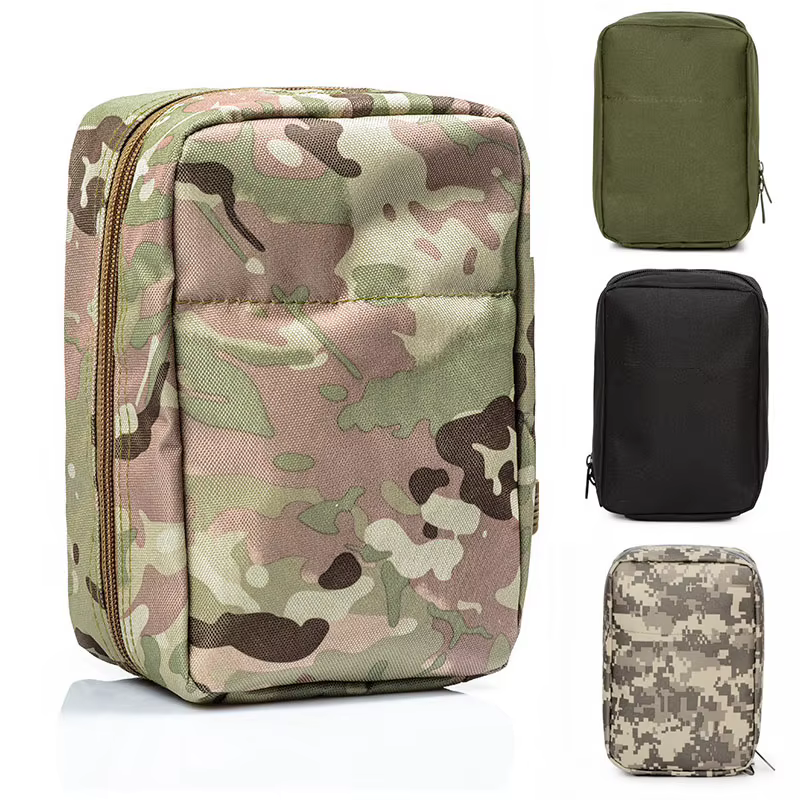 Bolsa táctica MOLLE con cremallera para almacenamiento médico y caza