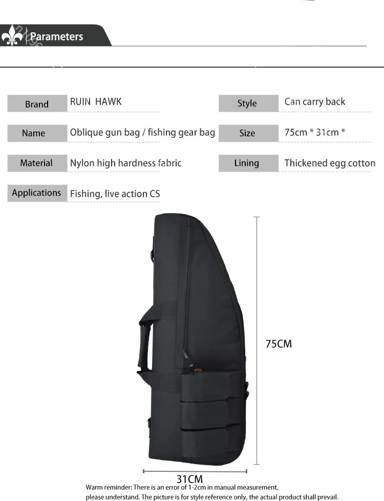 Bolsa de hombro acolchada para rifle caza táctica protegida transporte