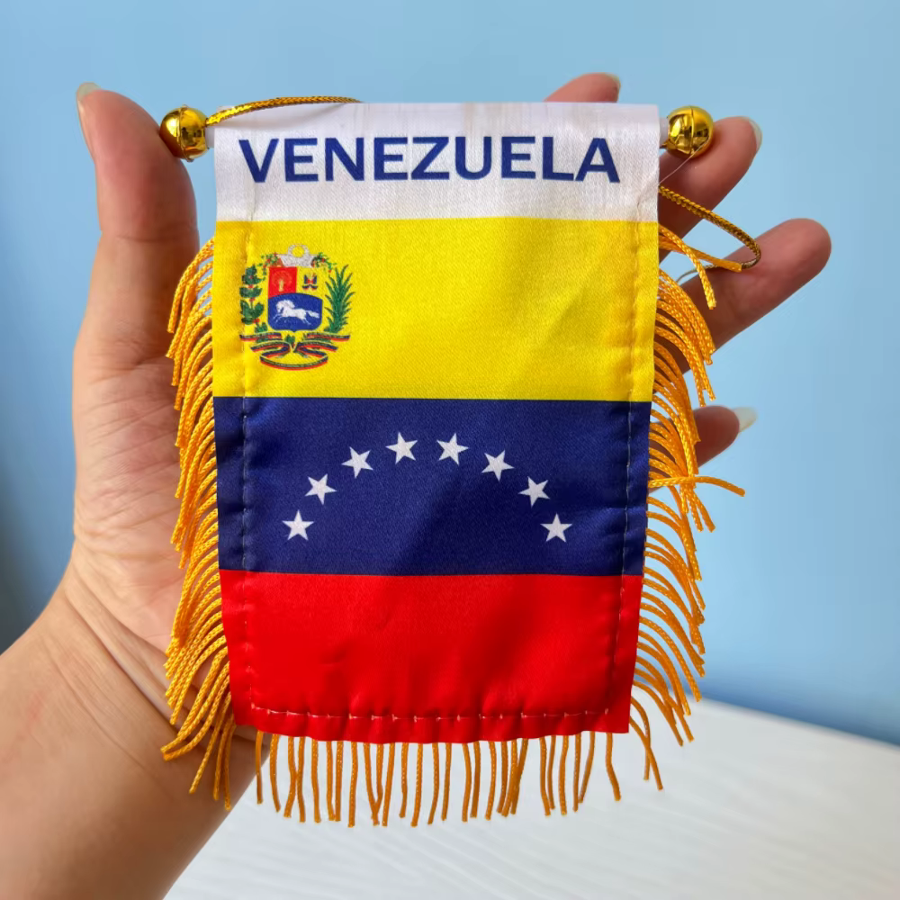 Banderín Venezuela mini para coche ventanilla poliéster - imagen 5