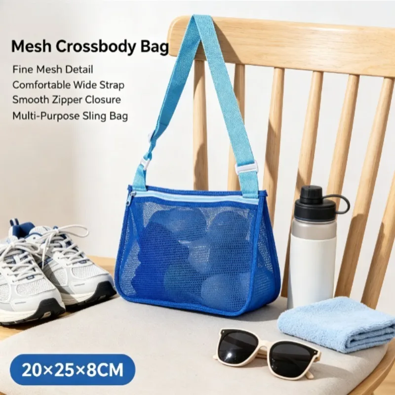 Bolsa de playa infantil de malla con cordón y bandolera - imagen 2