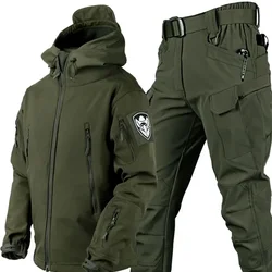 Conjunto táctico hombre impermeable ripstop, cargo forro polar