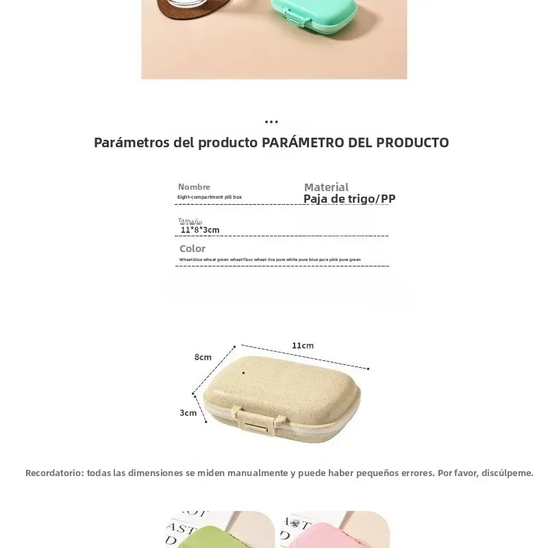 Pastillero estanco a prueba de polvo y humedad portátil