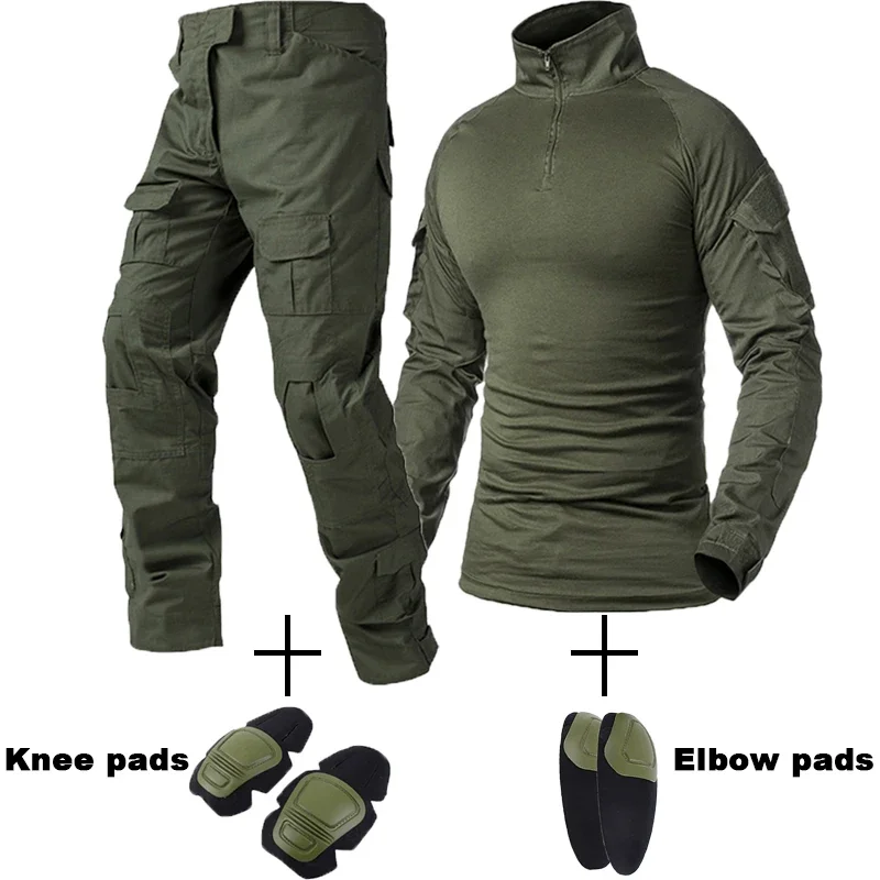 Uniforme táctico camuflaje ripstop con pantalón cargo y rodilleras - imagen 3