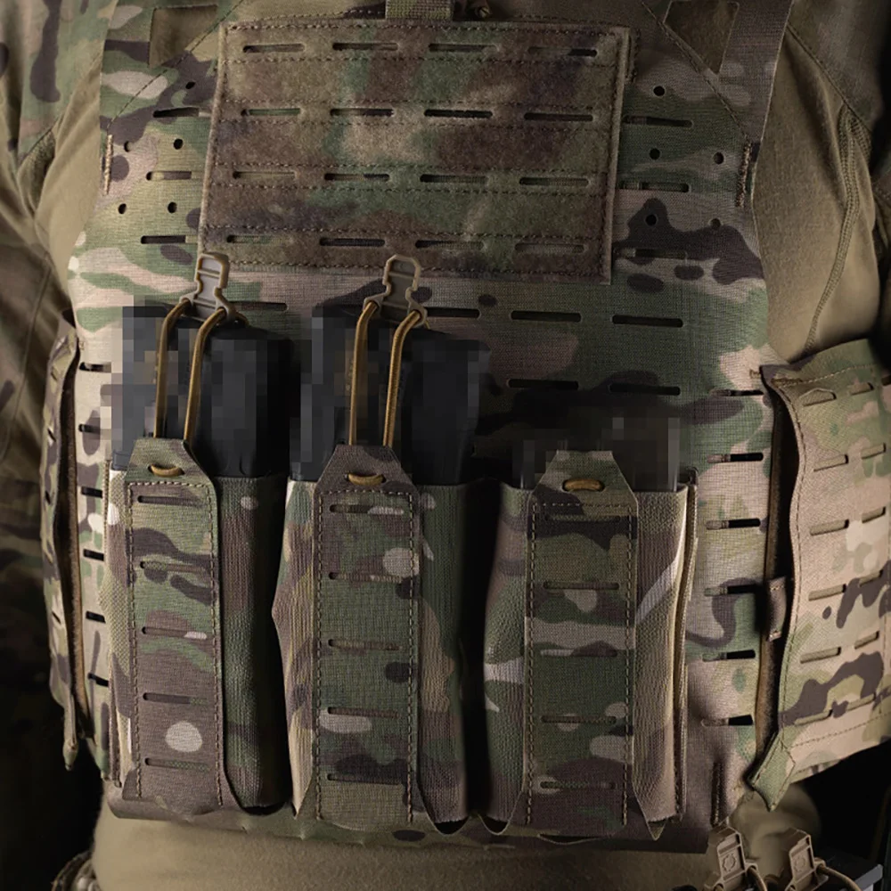 Portacargador táctico MOLLE triple elástico para cargadores de rifle - imagen 5
