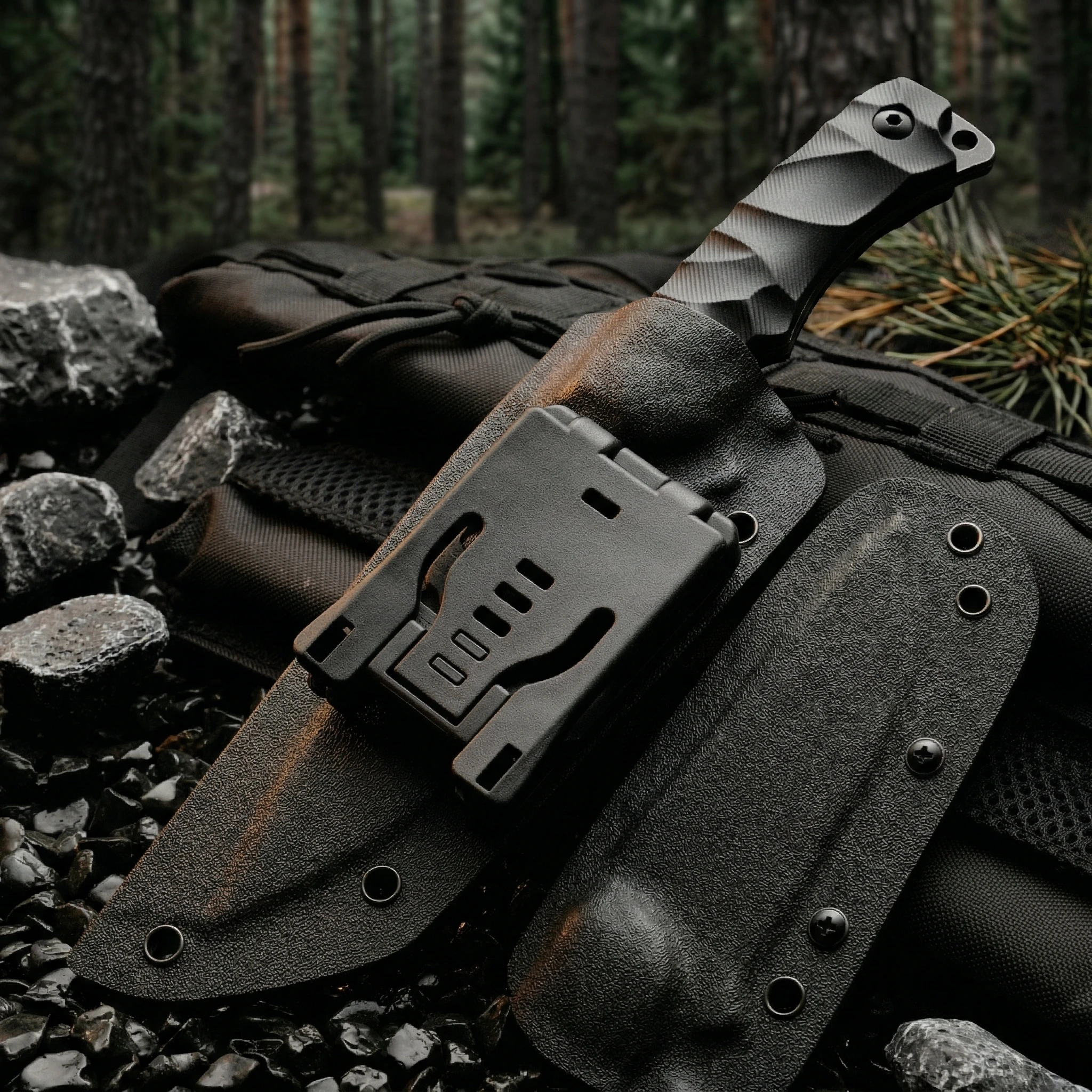 Cuchillo táctico con mango G10 y funda, multiusos aire libre - imagen 4