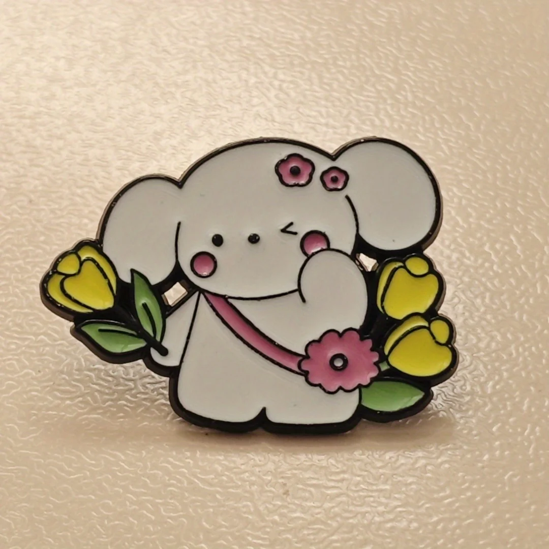 Broche metálico conejo dibujo animado para niña - imagen 4