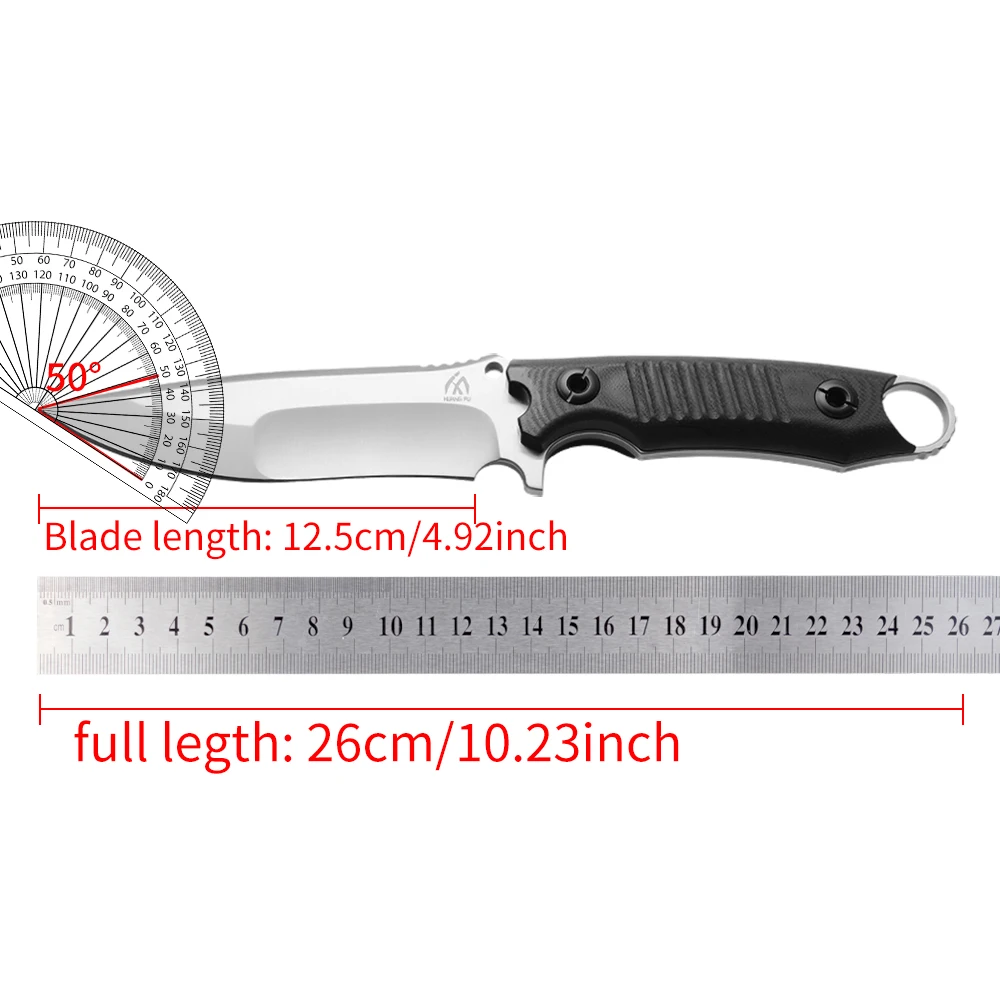 Cuchillo de supervivencia fijo en acero para exteriores y emergencias - imagen 3