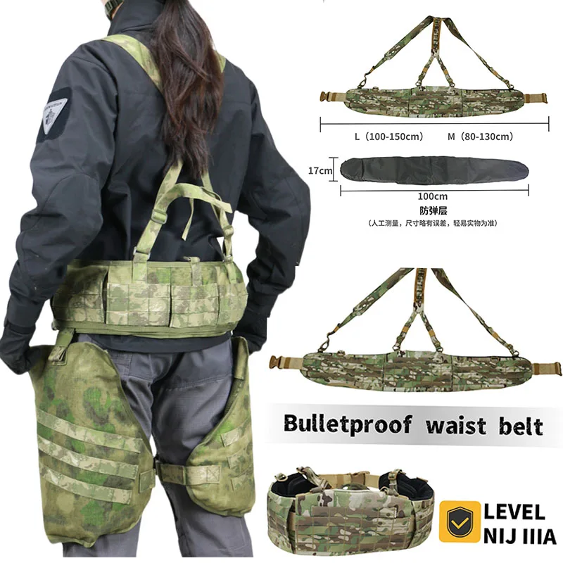 Cinturón Antibalas MOLLE de Nailon 1000D con Correas para Accesorios