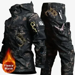 Chaqueta táctica softshell camuflaje impermeable con forro polar